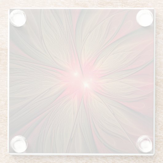 Roodbruine bloem glazen onderzetter (Achterkant)