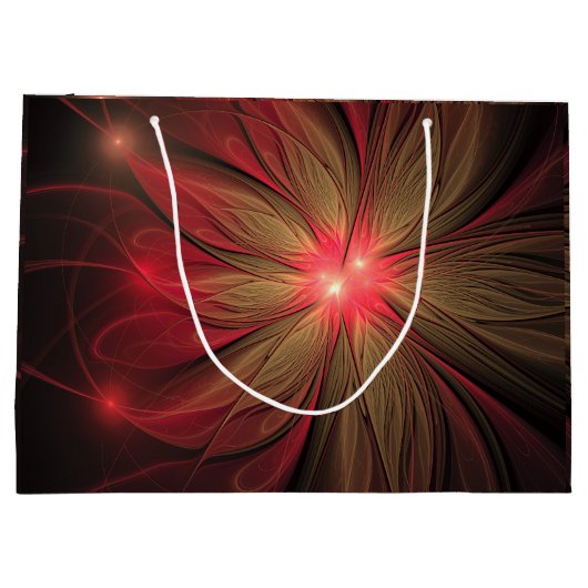 Roodbruine bloem groot cadeauzakje (Achterkant)