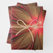 Roodbruine bloem inpakpapier vel (In situ)