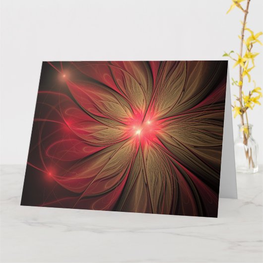 Roodbruine bloem kaart (Gele Bloem)