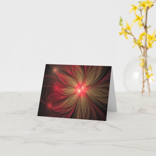 Roodbruine bloem kaart (Gele Bloem)