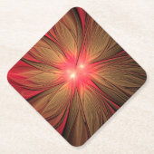 Roodbruine bloem kartonnen onderzetters (Voorkant)