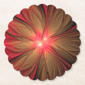 Roodbruine bloem kartonnen onderzetters (Voorkant)