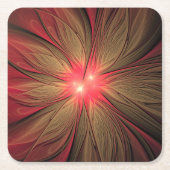 Roodbruine bloem kartonnen onderzetters (Voorkant)