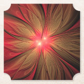 Roodbruine bloem kartonnen onderzetters (Voorkant)