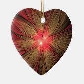 Roodbruine bloem keramisch ornament (Rechts)