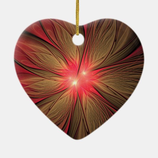 Roodbruine bloem keramisch ornament (Achterkant)