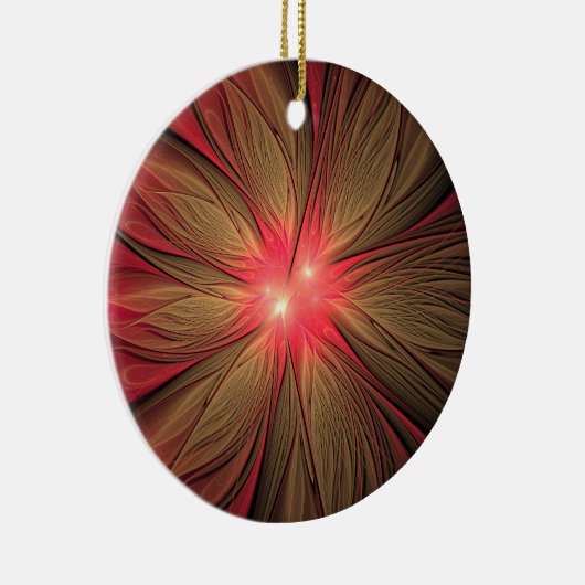 Roodbruine bloem keramisch ornament (Rechts)