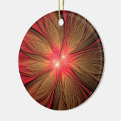 Roodbruine bloem keramisch ornament (Links)