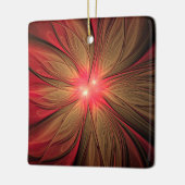 Roodbruine bloem keramisch ornament (Links)