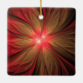 Roodbruine bloem keramisch ornament (Achterkant)