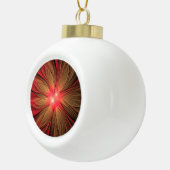 Roodbruine bloem keramische bal ornament (Rechts)