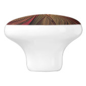 Roodbruine bloem keramische knop (Zijkant)