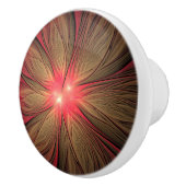 Roodbruine bloem keramische knop (Rechts)