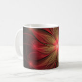 Roodbruine bloem koffiemok (Voorkant links)