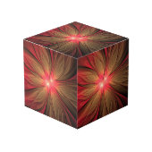 Roodbruine bloem kubus (Voorkant hoekig)