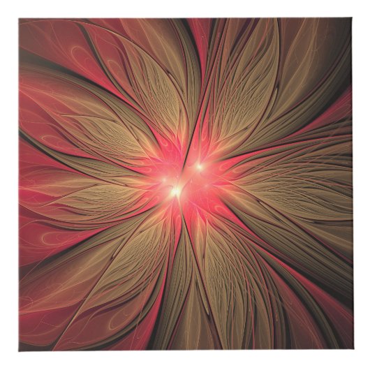 Roodbruine bloem kubus (Voorkant)