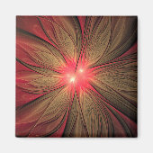 Roodbruine bloem magneet (Voorkant)