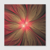 Roodbruine bloem magnetische uitnodiging (Voorkant)