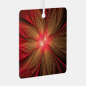 Roodbruine bloem metalen ornament (Voorkant Rechts)