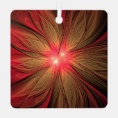 Roodbruine bloem metalen ornament (Achterkant)