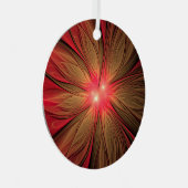 Roodbruine bloem metalen ornament (Voorkant Rechts)