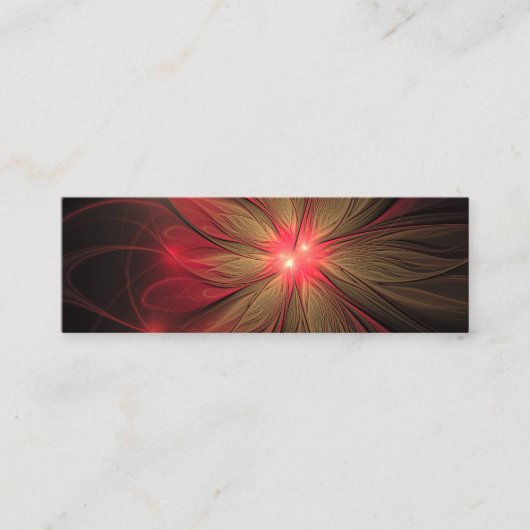 Roodbruine bloem mini visitekaartje (Voorkant)