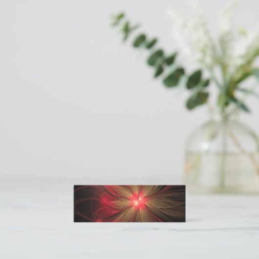 Roodbruine bloem mini visitekaartje (Staand voorkant)