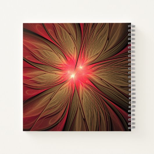 Roodbruine bloem notitieboek (Achterkant)