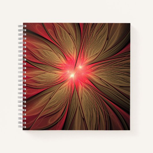 Roodbruine bloem notitieboek (Voorkant)