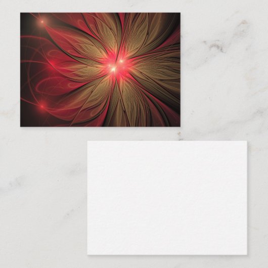 Roodbruine bloem notitiekaartje (Voorkant / Achterkant)