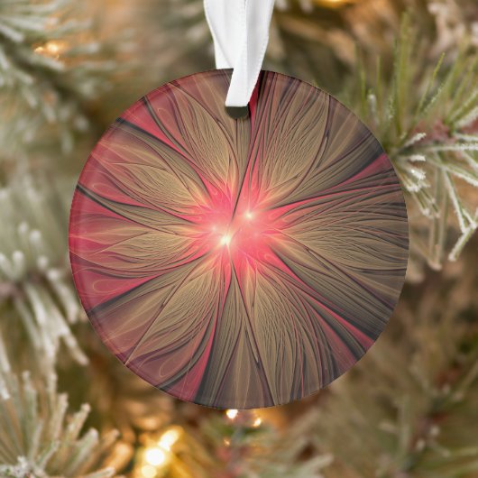Roodbruine bloem ornament (Boom)