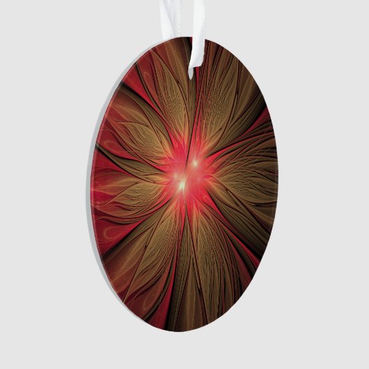 Roodbruine bloem ornament (voorkant)