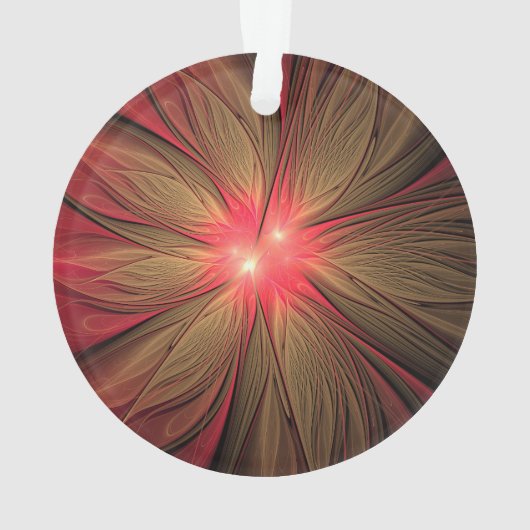 Roodbruine bloem ornament (achterkant)