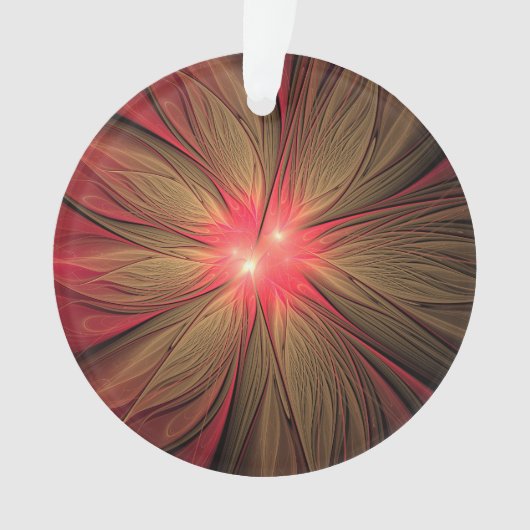 Roodbruine bloem ornament (voorkant)