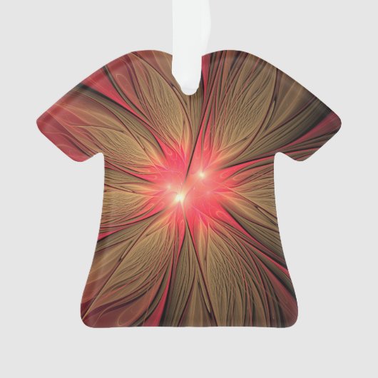 Roodbruine bloem ornament (voorkant)