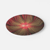 Roodbruine bloem papieren bordje (Gekanteld)