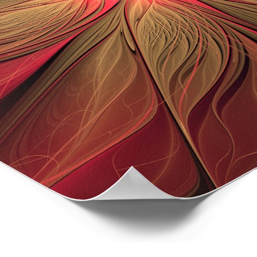 Roodbruine bloem poster (Hoek)