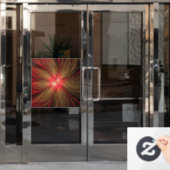 Roodbruine bloem raamsticker (Kantoordeur)