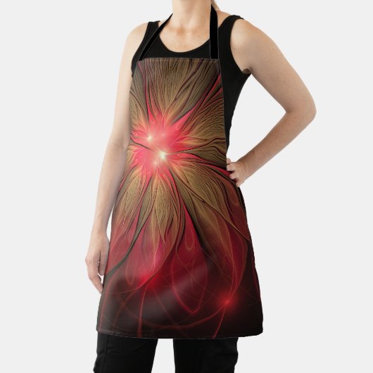 Roodbruine bloem schort (Insitu)