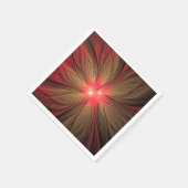 Roodbruine bloem servet (Hoek)