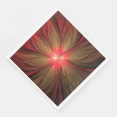 Roodbruine bloem servet (Hoek)