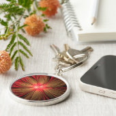 Roodbruine bloem sleutelhanger (Zijkant)