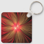 Roodbruine bloem sleutelhanger (Achterkant)