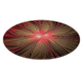 Roodbruine bloem snijplank (Hoek)