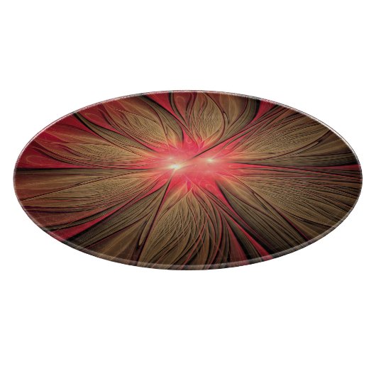 Roodbruine bloem snijplank (Hoek)