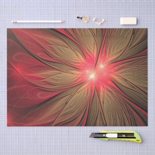 Roodbruine bloem tissuepapier (Craft)