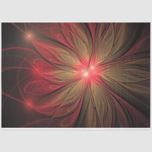 Roodbruine bloem tissuepapier (Voorkant)