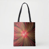 Roodbruine bloem tote bag (Voorkant)