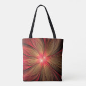 Roodbruine bloem tote bag (Achterkant)